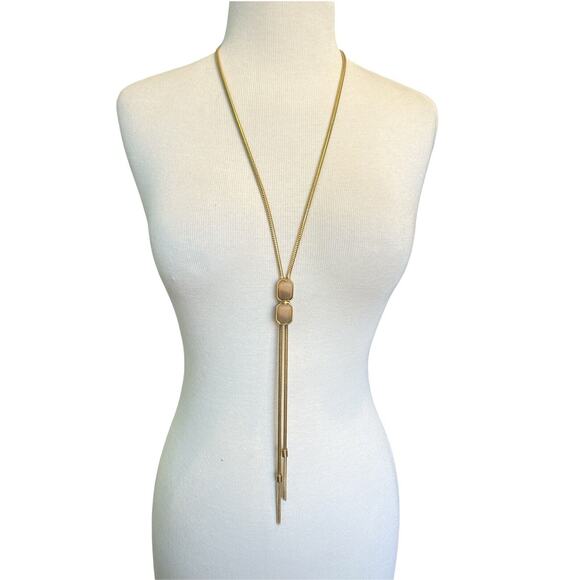 Vince Camuto Goldtone Tassle Lariat Necklace High Quality - Picture 1 of 10